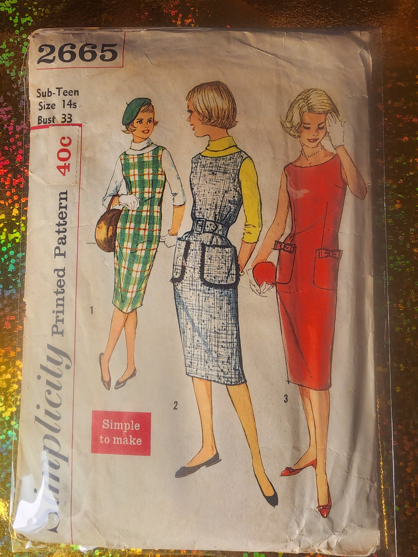 Simplicity Pattern 2665 Sub 14s  bust 33.