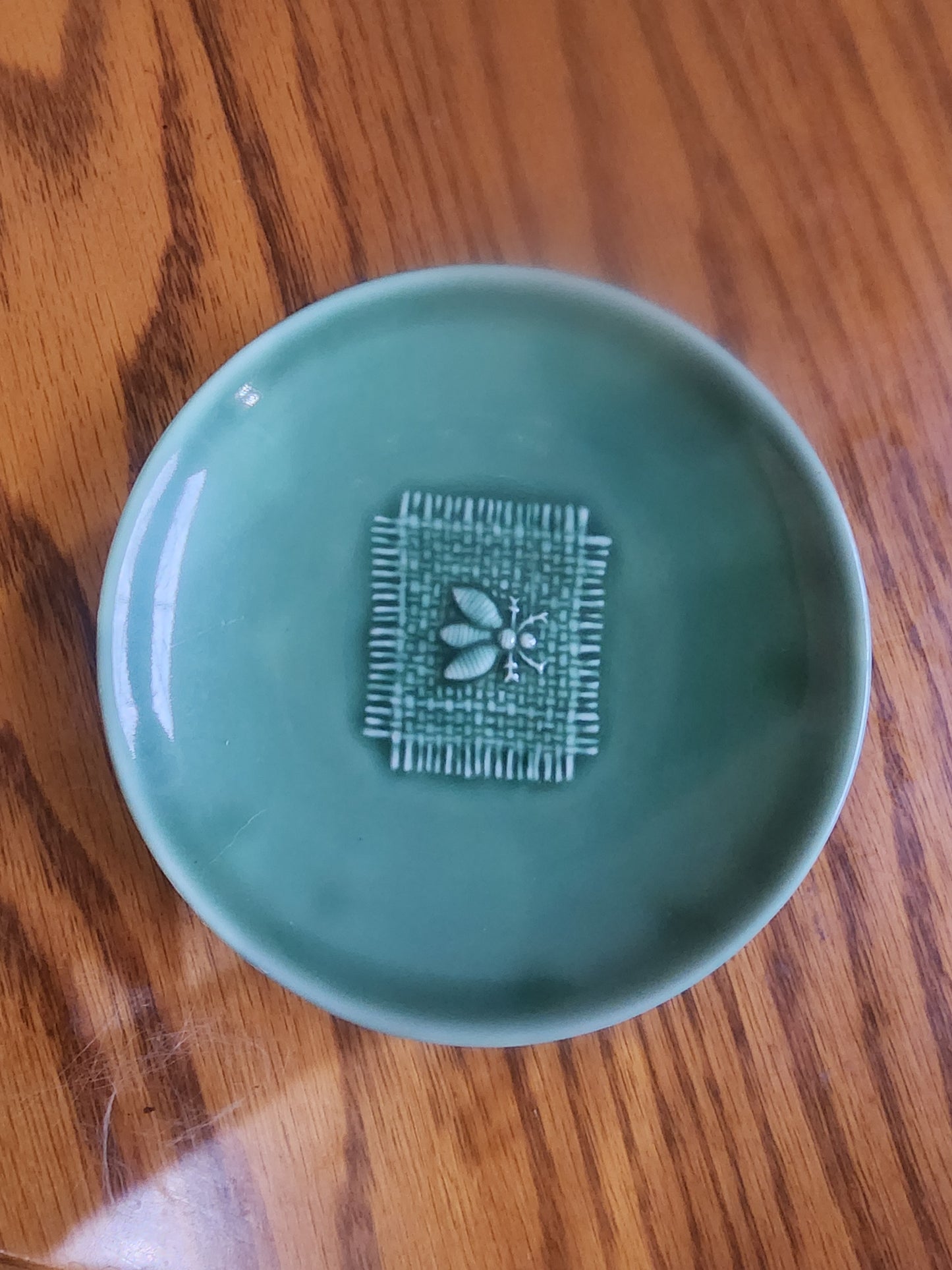 REVOL R. DHO DESIGN SMALL GREEN BOWL & DISH W/BEE MADE IN FRANCE