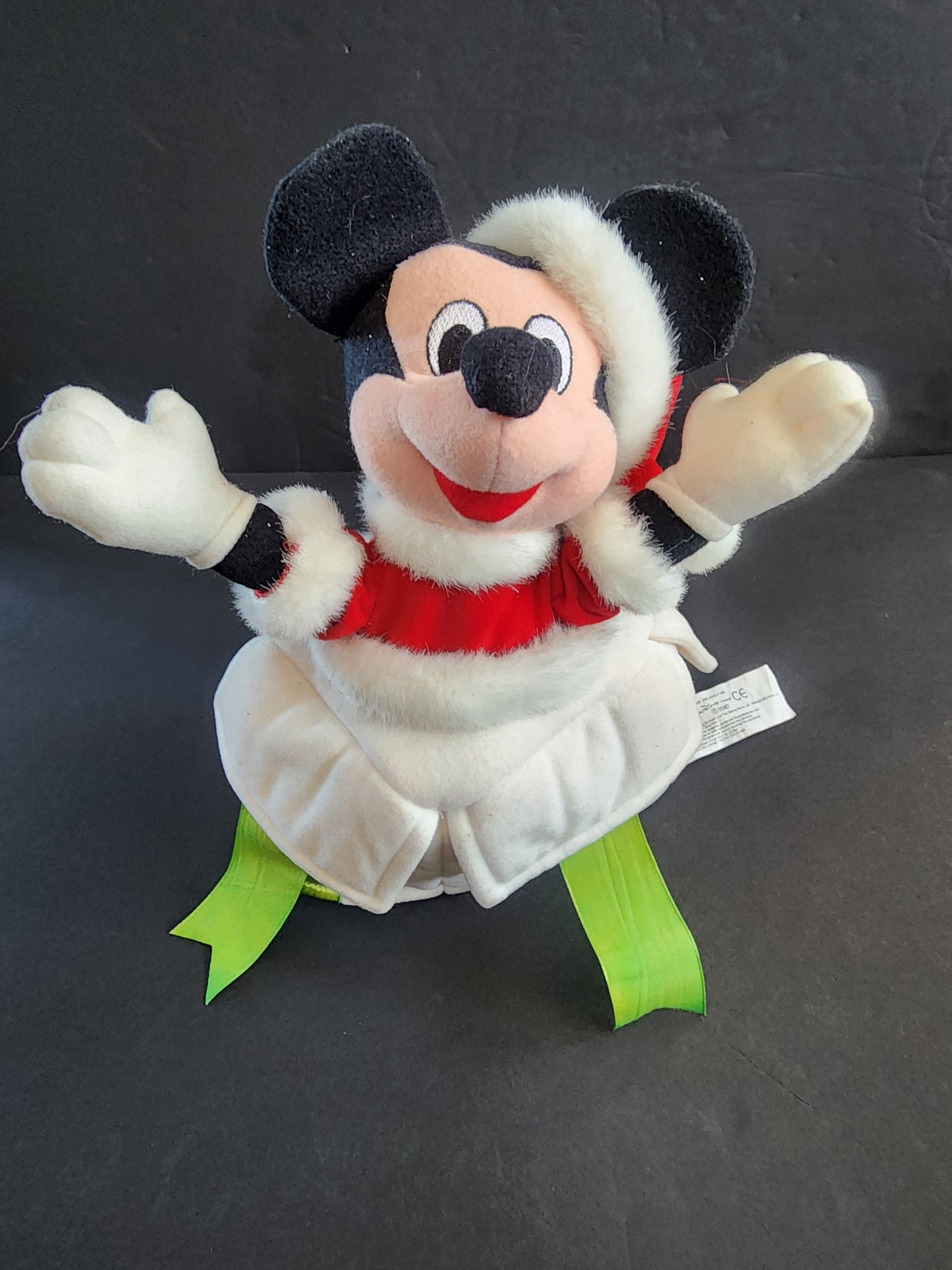 Disney Mickey Mouse Present Christmas Tree Topper Plush Toy Holiday Santa Decor