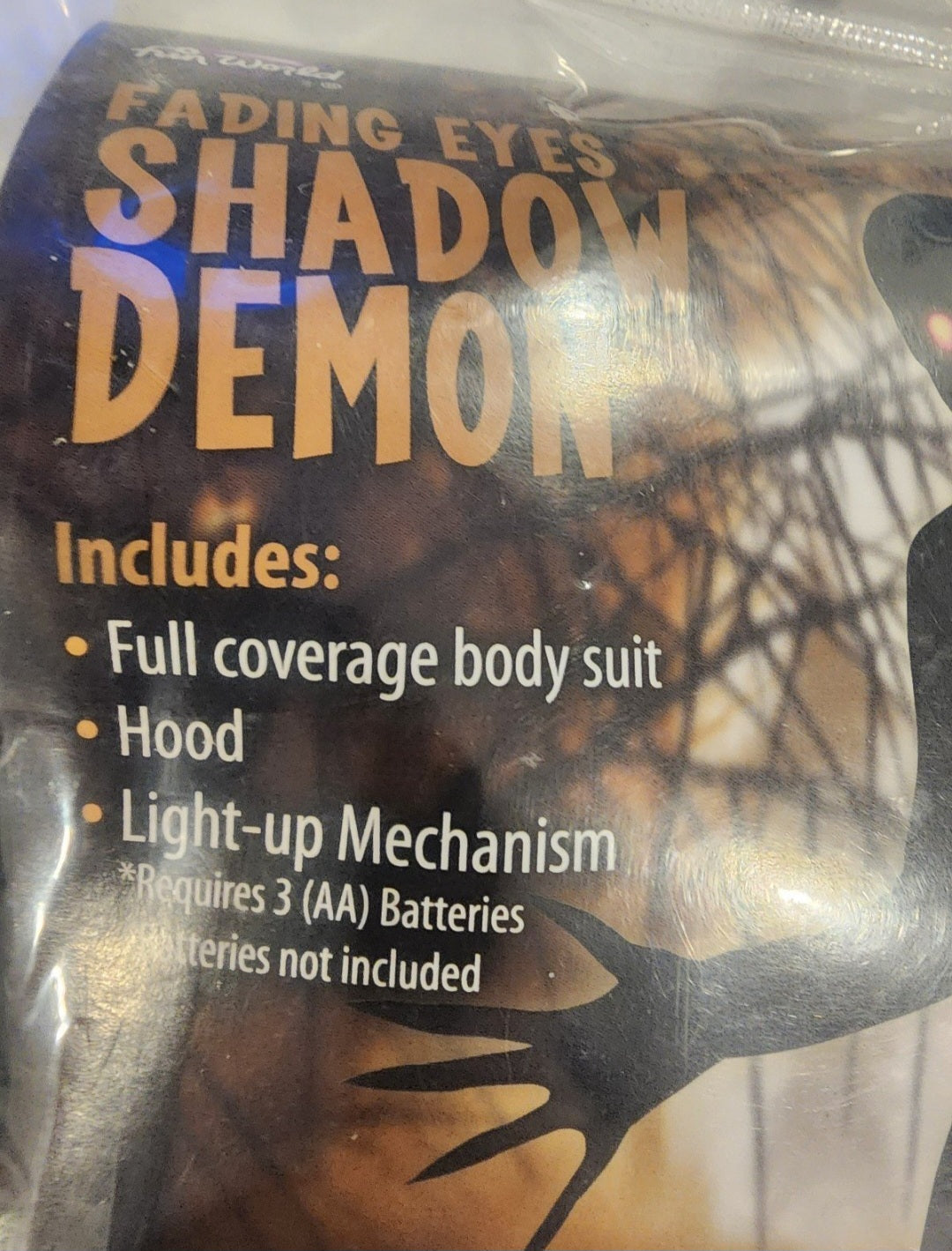 Boys Fading Eyes Shadow Demon XL 14/16 Lights Up!, Halloween costume