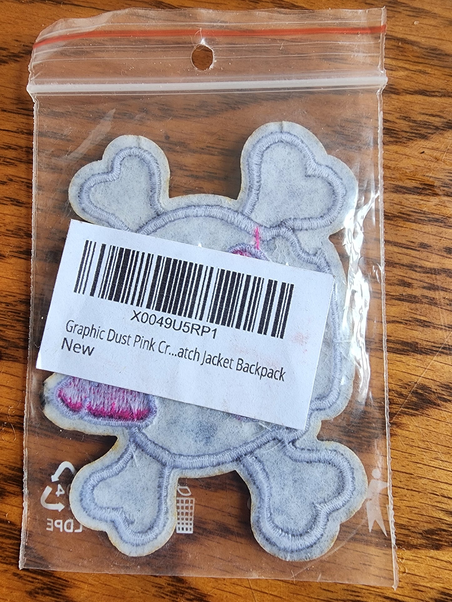 Pink Crossbones Skull Embroidered Iron on Patch Jacket Backpack