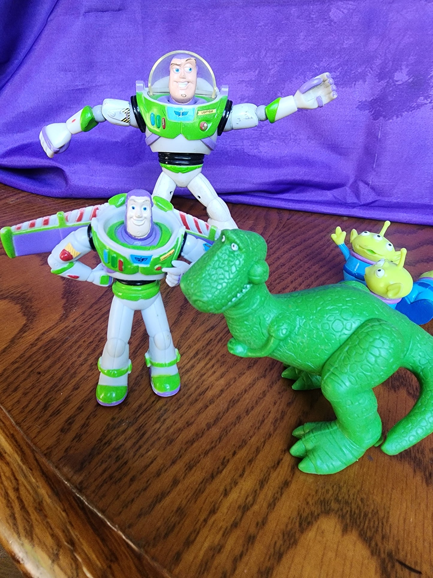Toy Story Action Figure Lot - Buzz Lightyear, Rex, Little Green Men Aliens - Disney Pixar