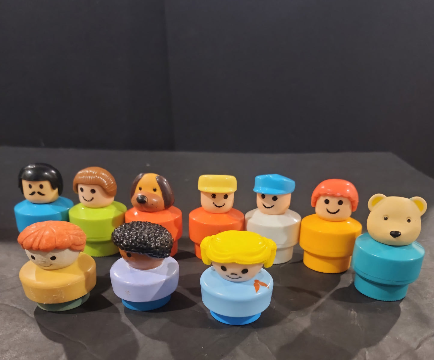 lot of 10 Vintage Jumbo Chunky Little People And Animals Plastic Toy Figures.