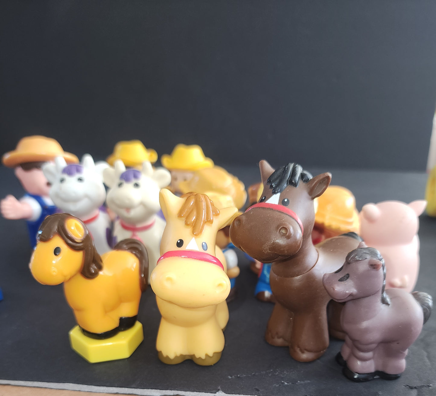 Mixed Lot of 23 Little People / Tikes PVC Pretend Play Farm Style Toys tractors . I