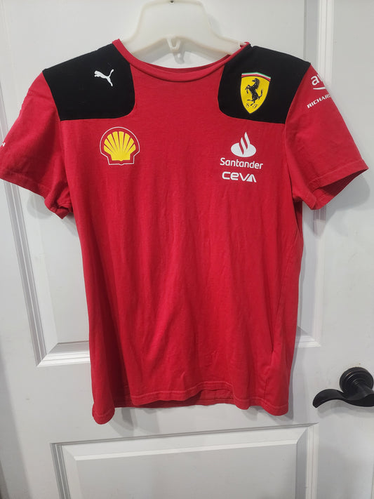 Scuderia Ferrari F1 Shirt  Formula One Puma Shell Ceva Santander Racin Boys XL