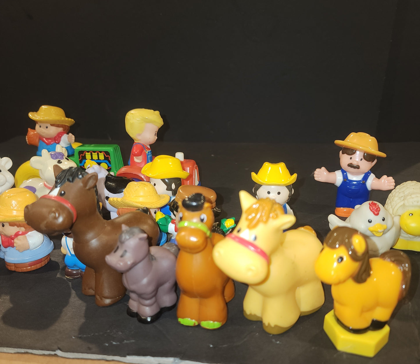 Mixed Lot of 23 Little People / Tikes PVC Pretend Play Farm Style Toys tractors . I