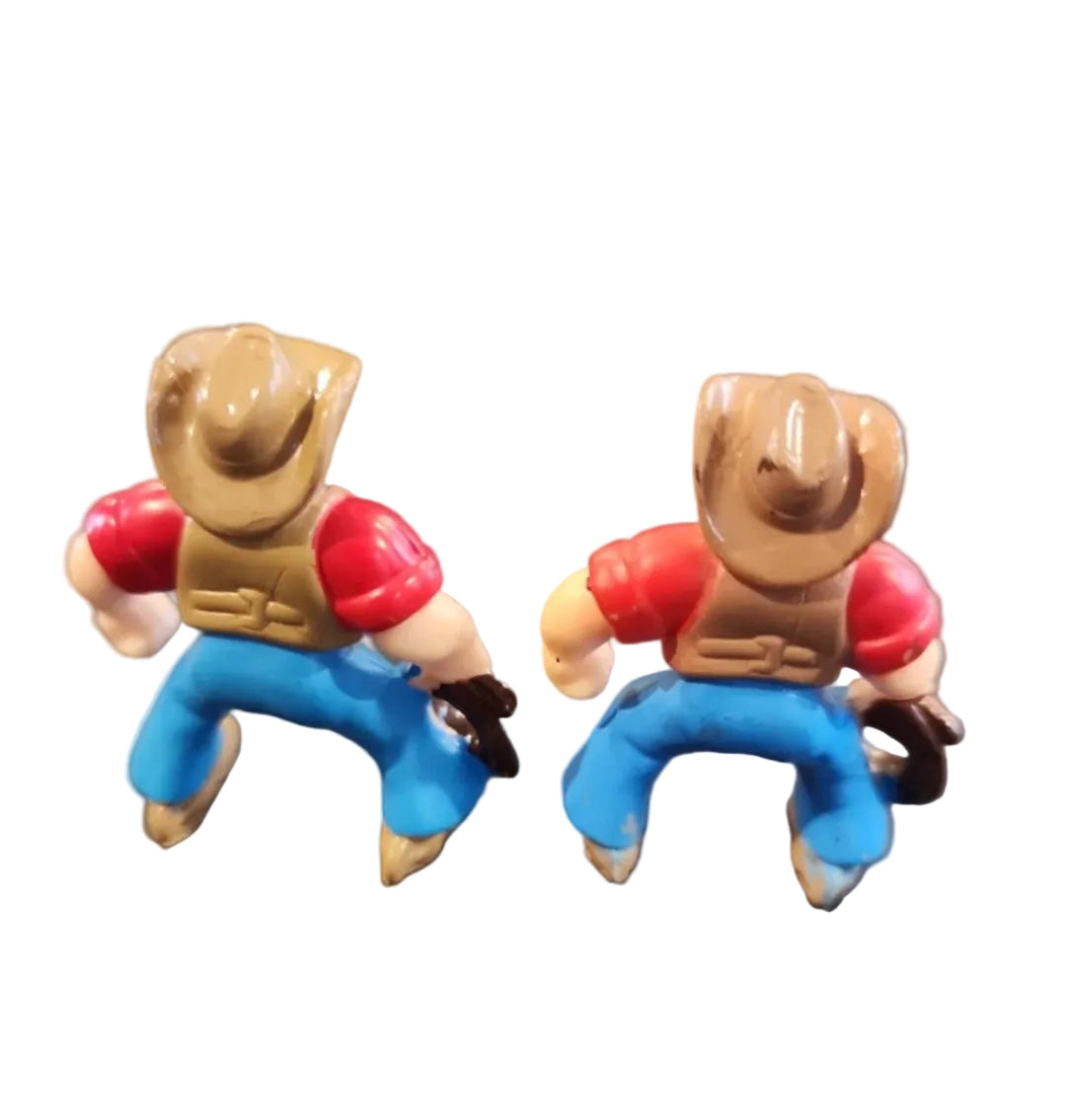 Lincoln Logs Frontiersman,, Cowgirl, 2 Soldier Blue Men, 2 Cowboys   2” Lot of 6