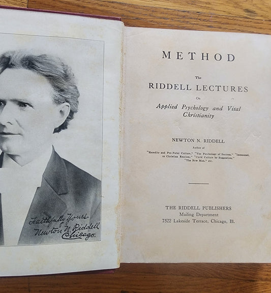 1916 Antique Book METHOD Riddell Lectures Applied Psychology & Vital Christianit