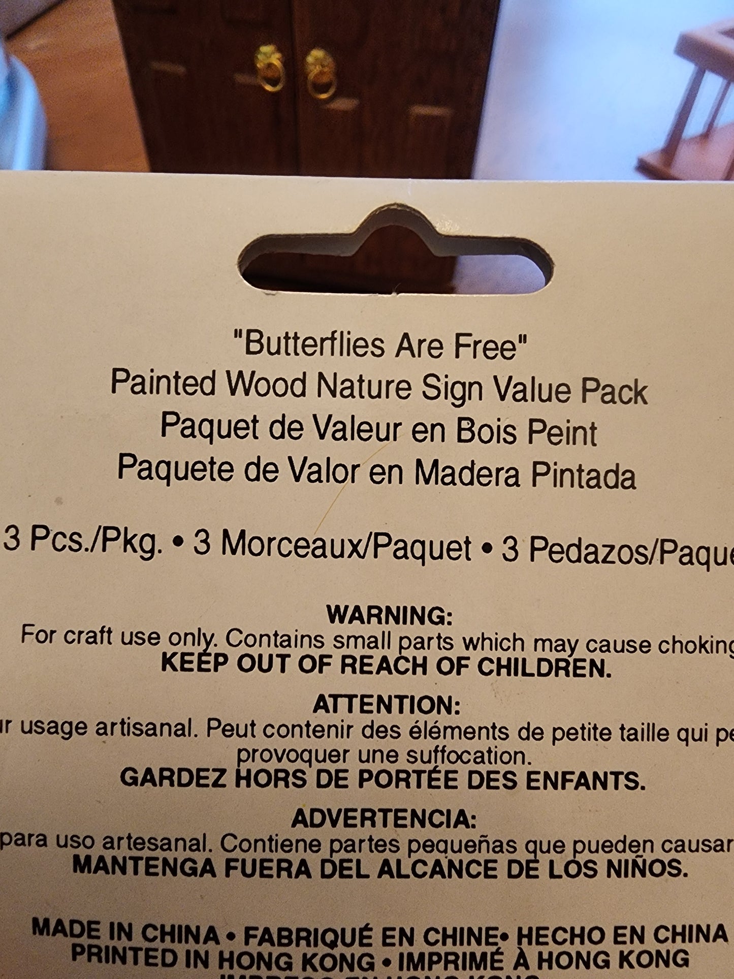 Minature Painted wood nature sign value pack Nature, Butterflies are free, Welco