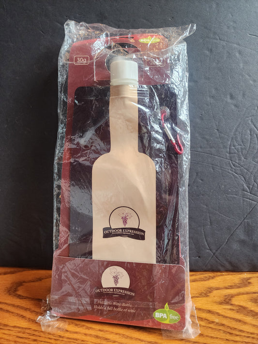 Outdoor Expression Foldable To Go Wine Bottles Holds Full Bottle 750ml or 26oz.  BPA free