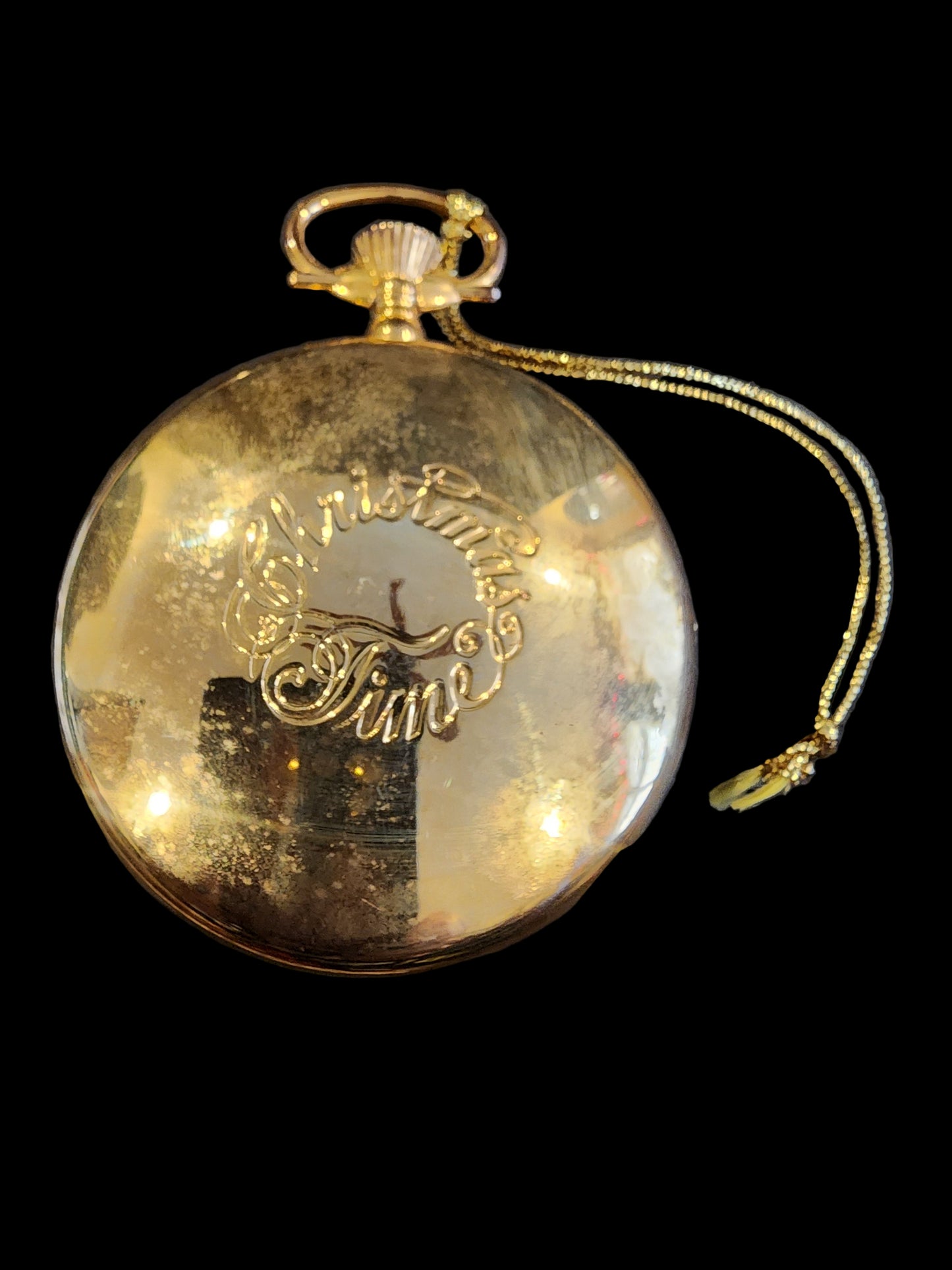 Depatment 56 Christmas Time Santa Reading Inside Pocket Watch Ornament 3D