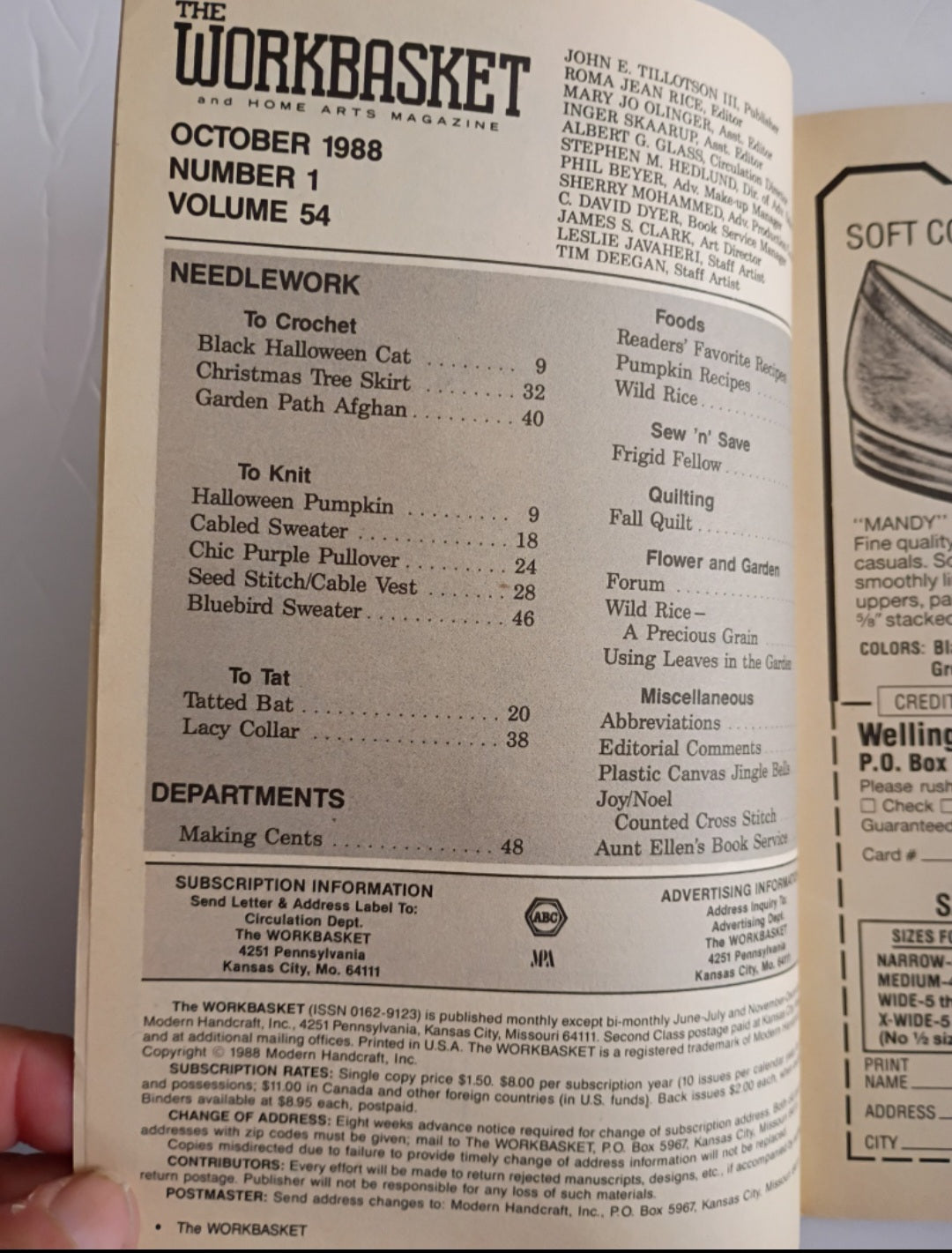 Vintage Workbasket October 1988 Halloween Crafts, Crochet, Knit Quilts