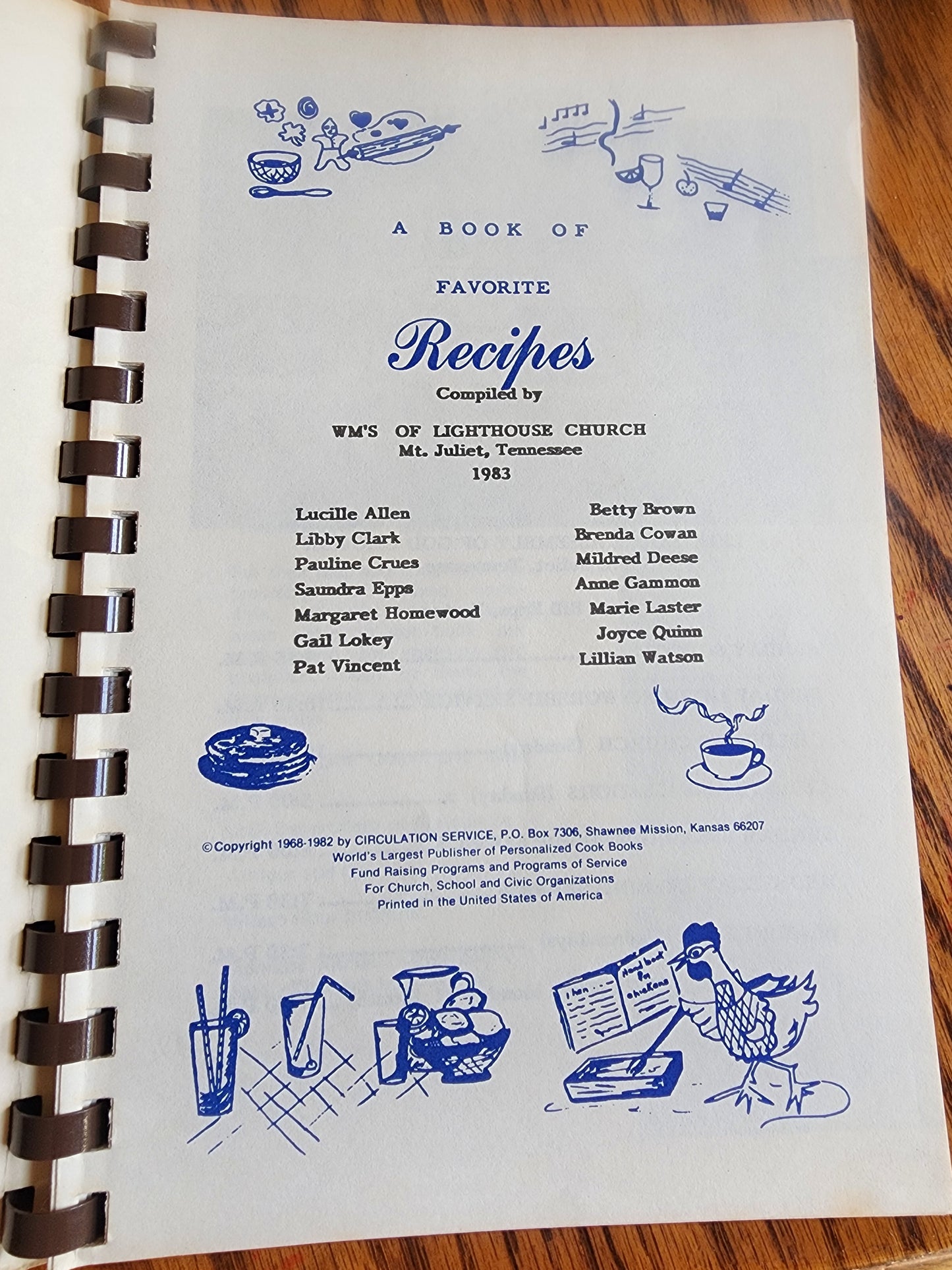Vintage Assembly of God Church Cookbook in Mt. Juliet, Tn. 1983 Favorite Recipes