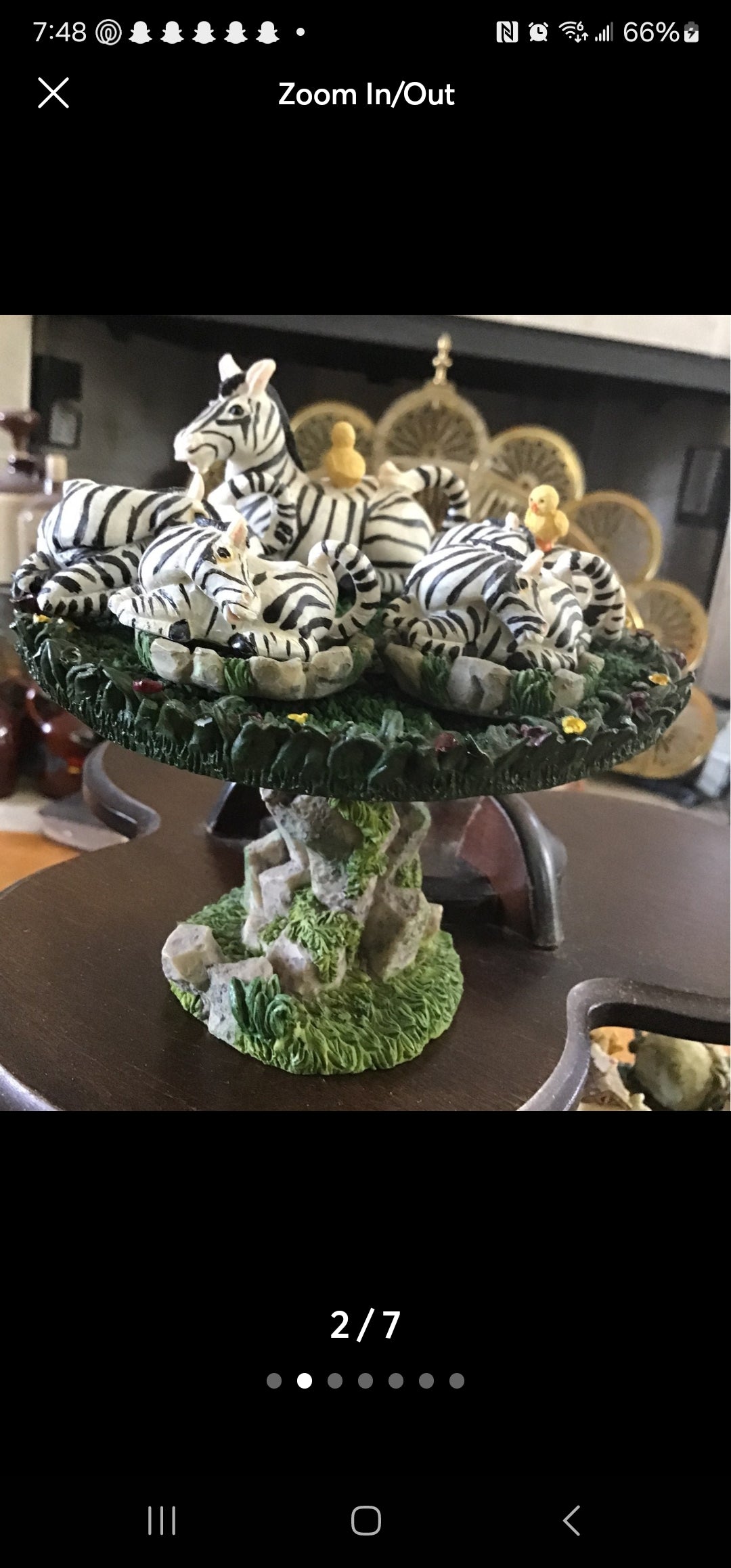 Miniature Zebra Tea set 8 pieces with pedestal