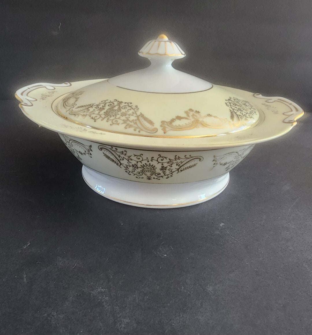 Vintage Ransom Gold Filigree Covered Dish - 1920s Japanese Fine China