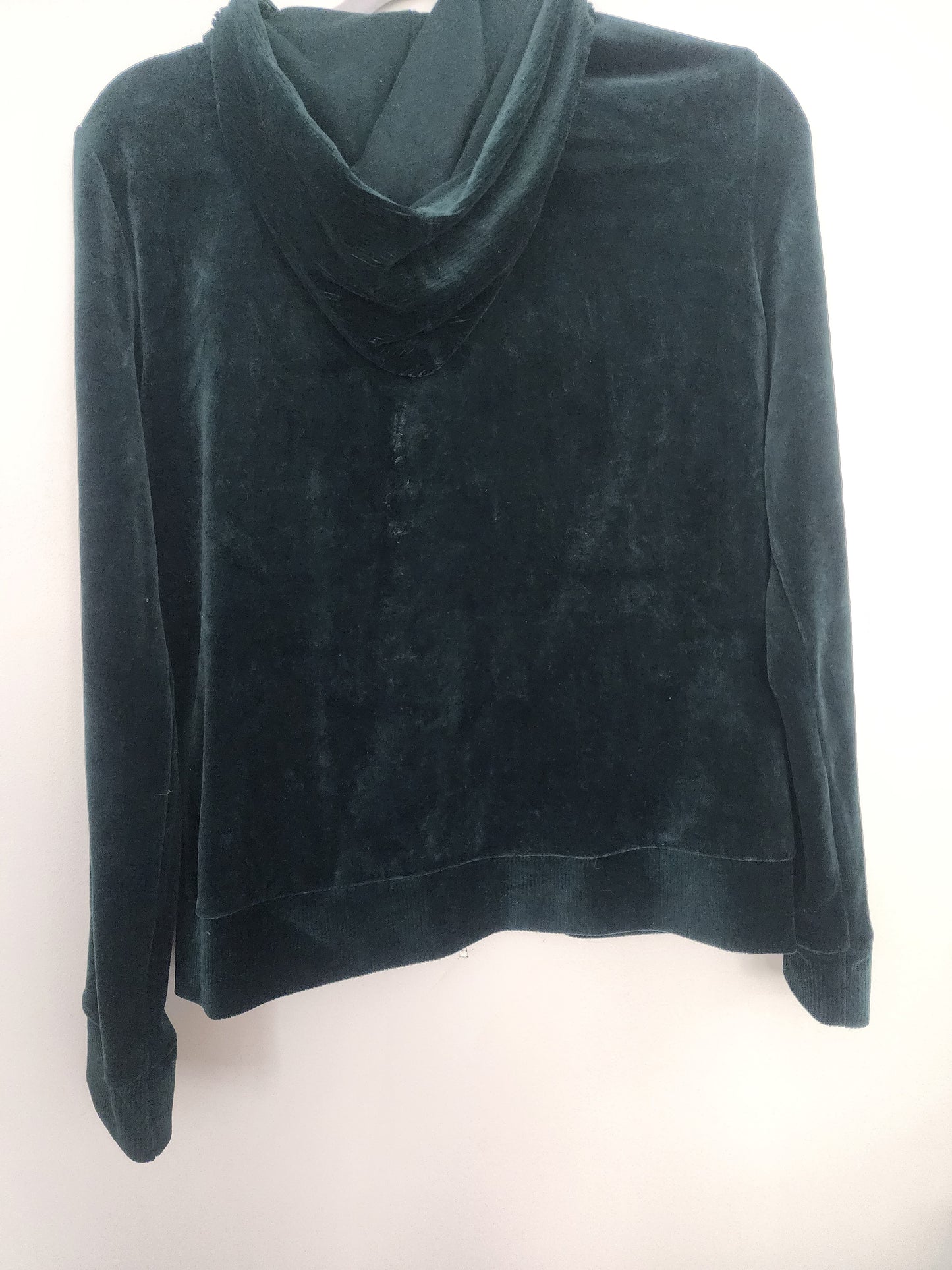 Jones New York Sport Women's Green Velour Hoodie Full Zip Jacket Size M/L