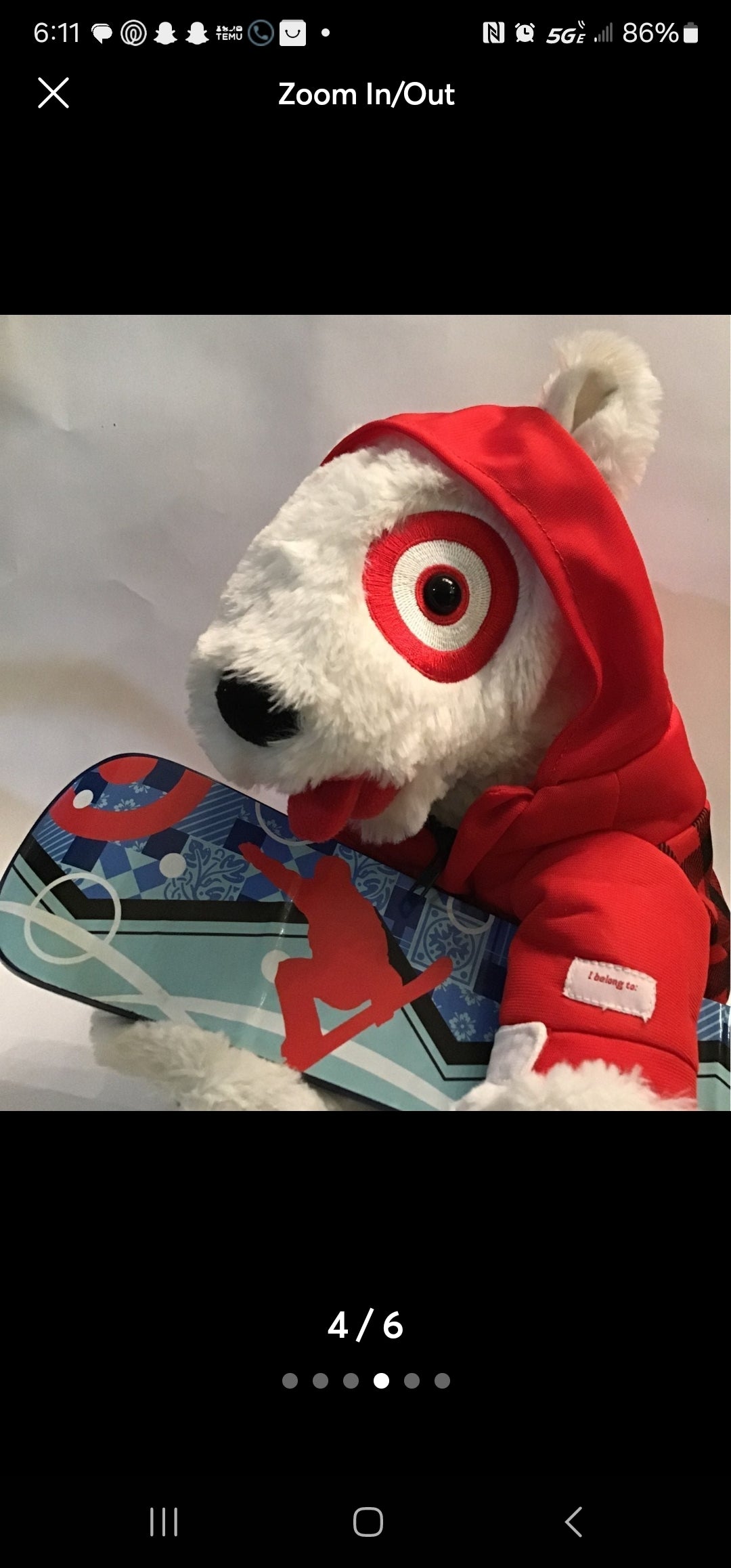 Bullseye Snowboard Dog Target Mascot