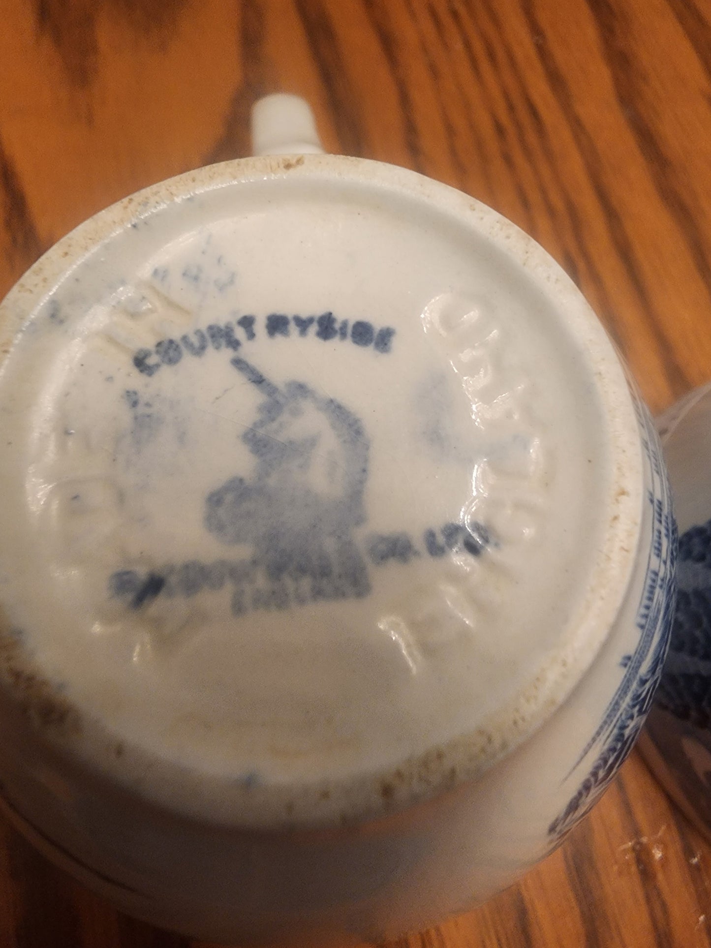 Vtg. Wedgwood & Co. Ltd "Countryside" Castle Blue & White Transferware Set of 2 teacups