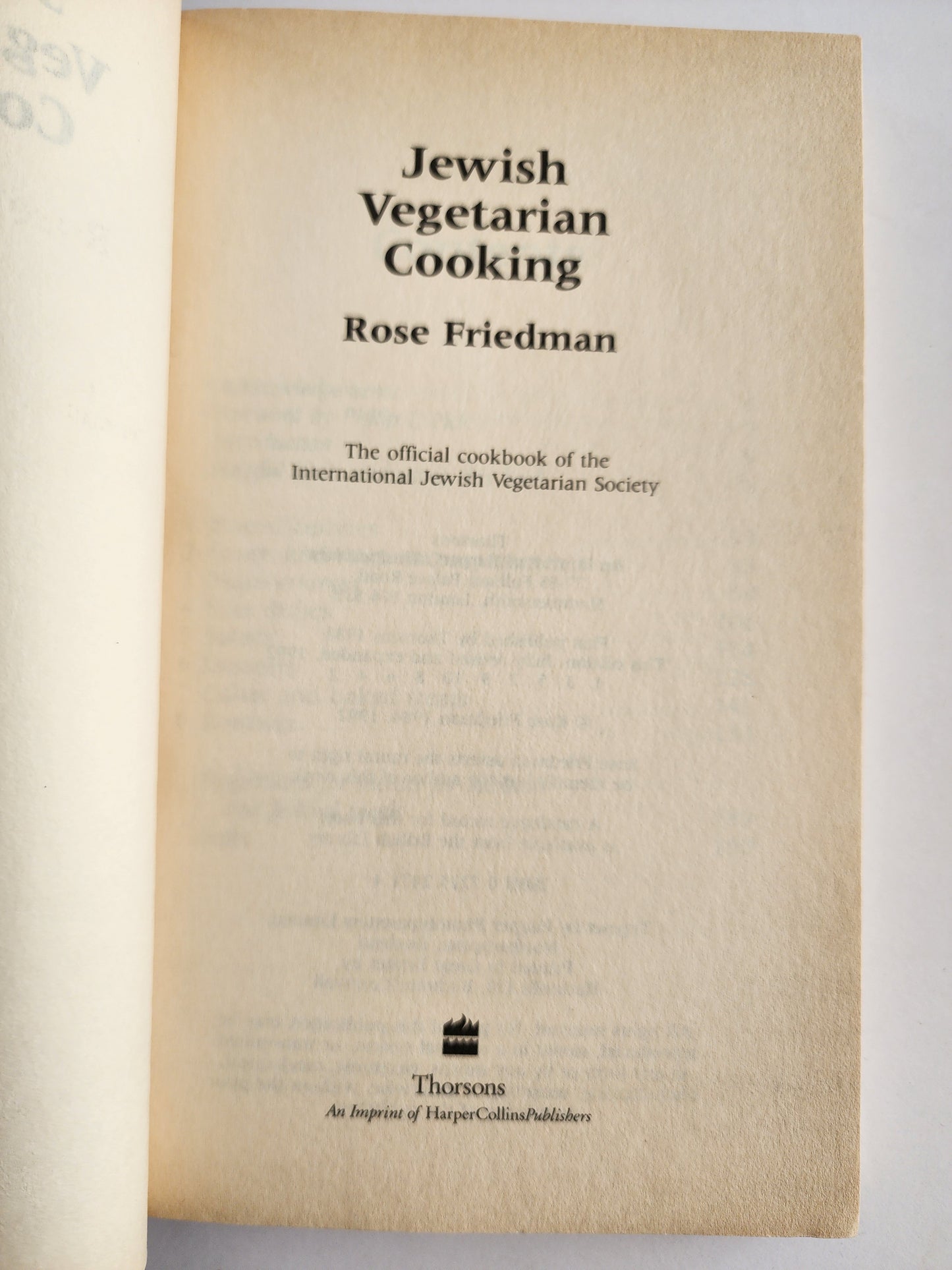 1994 Jewish Vegetarian Cooking Rose Friedman Vintage Cookbook