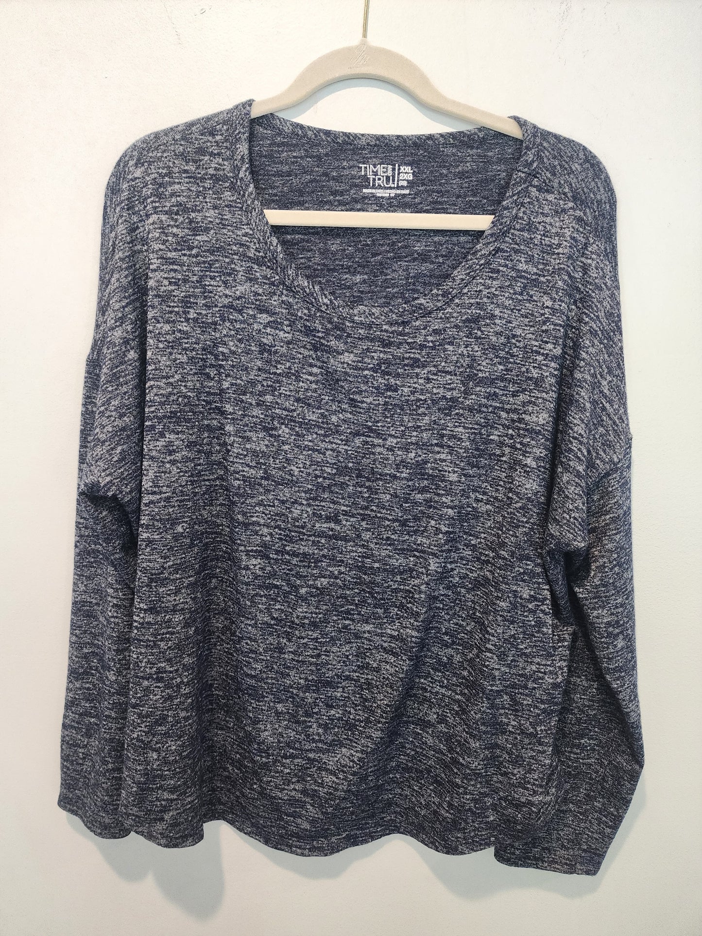 Time & Tru Women's long sleeve Shirt 2xl heather black