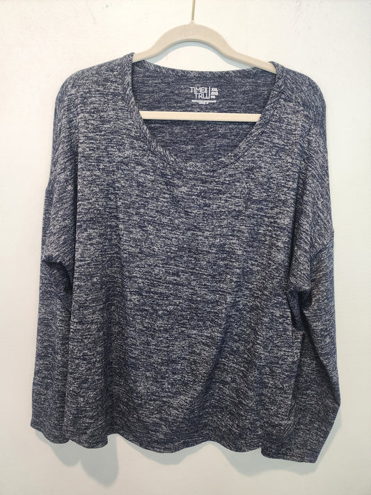 Time & Tru Women's long sleeve Shirt 2xl heather black