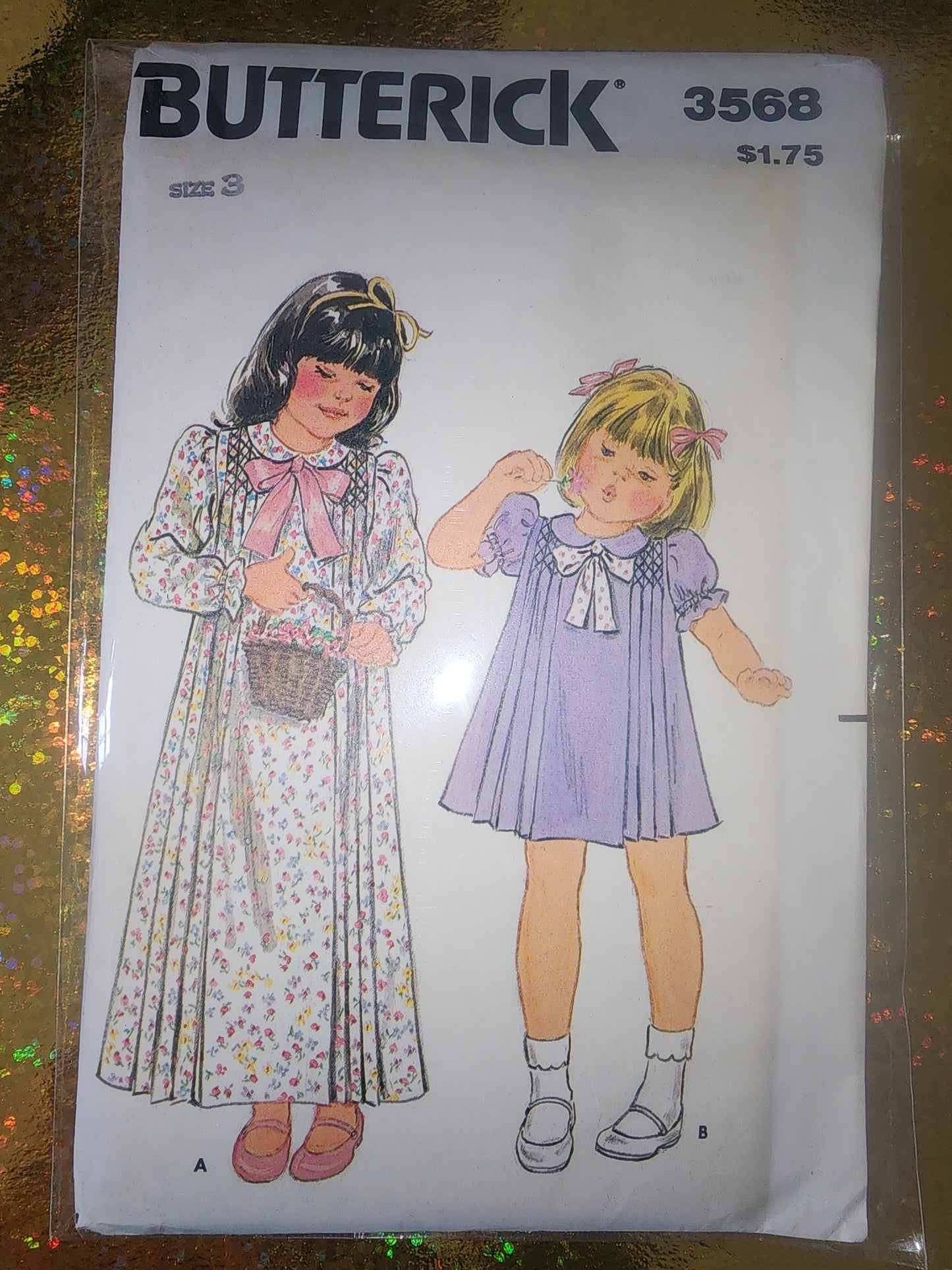 Vintage 1980 Butterick Pattern 3568 Girls size 3 uncut