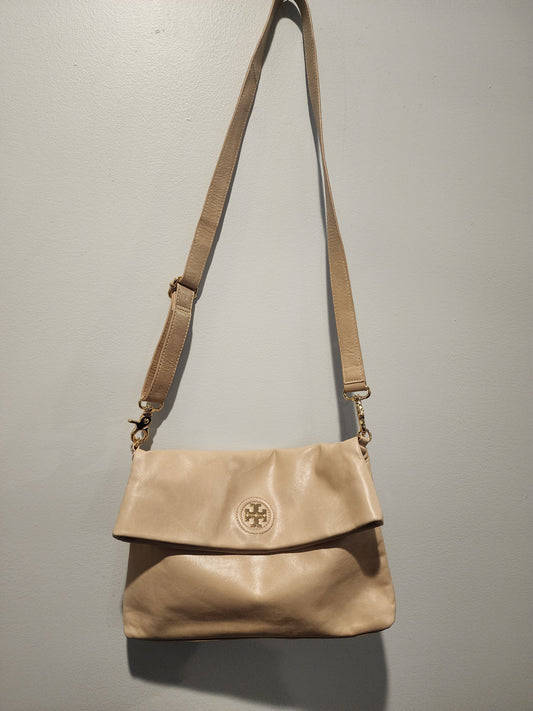 Tory Burch Fold Over Leather Crossbody Bag -