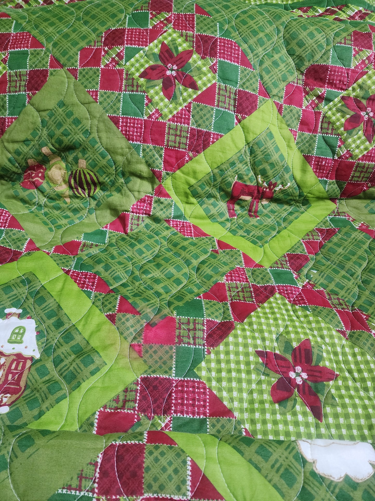 Holiday Time by Pem America King Christmas Quilt - Plaid Patchwork Holiday Motif