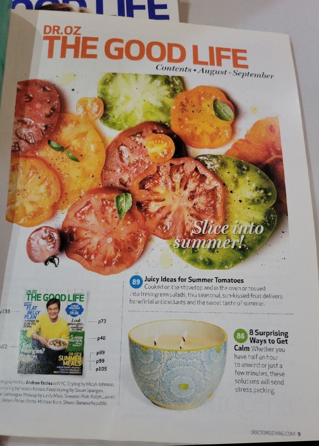 Dr. OZ The Good Life Magazines Sept. 2014, 2015 flat belly plan