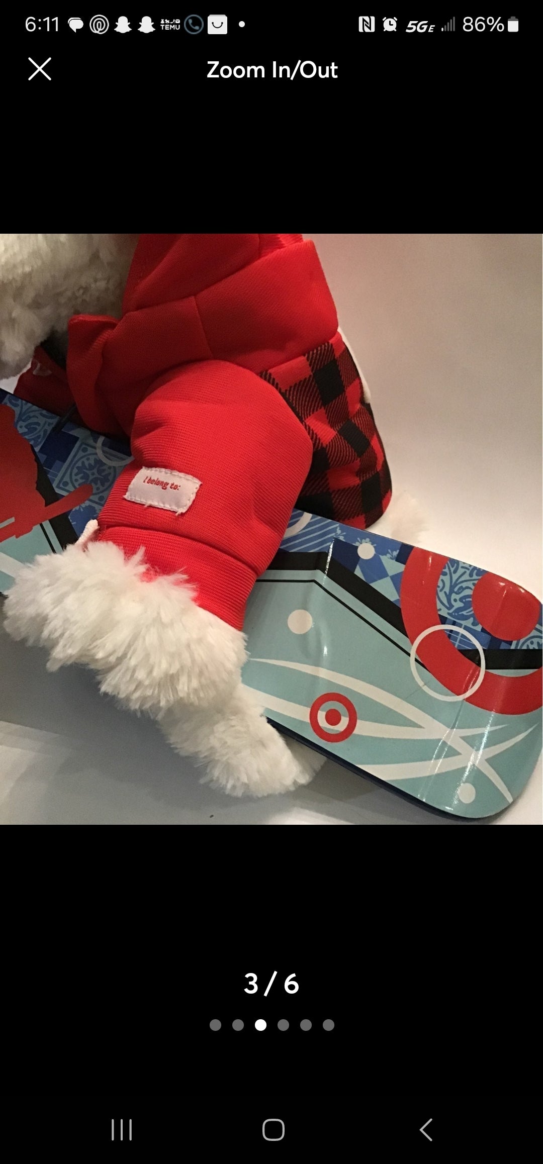 Bullseye Snowboard Dog Target Mascot