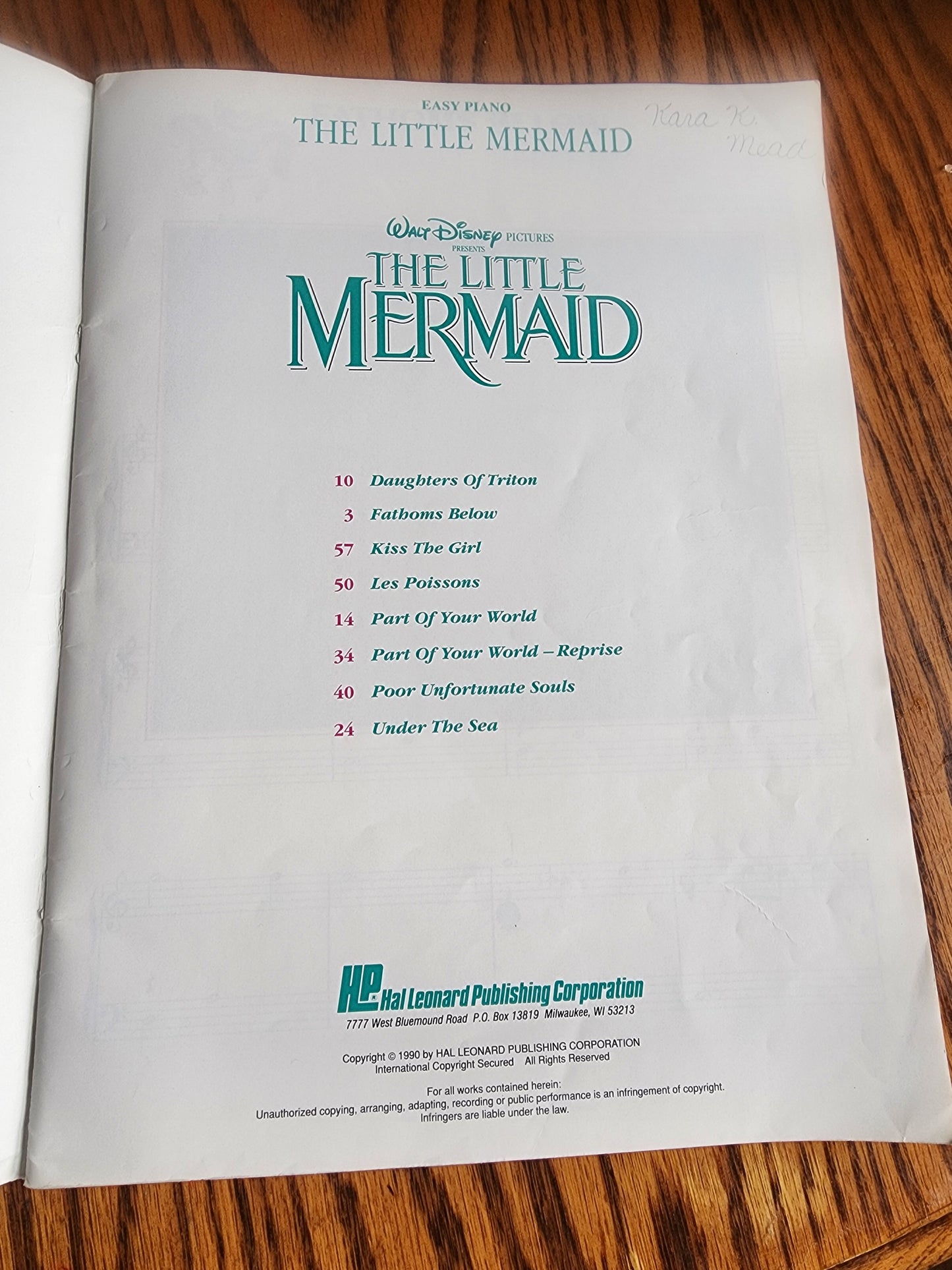 The Little Mermaid Piano Vocal Guitar Songbook | Disney Matching Folio softcover