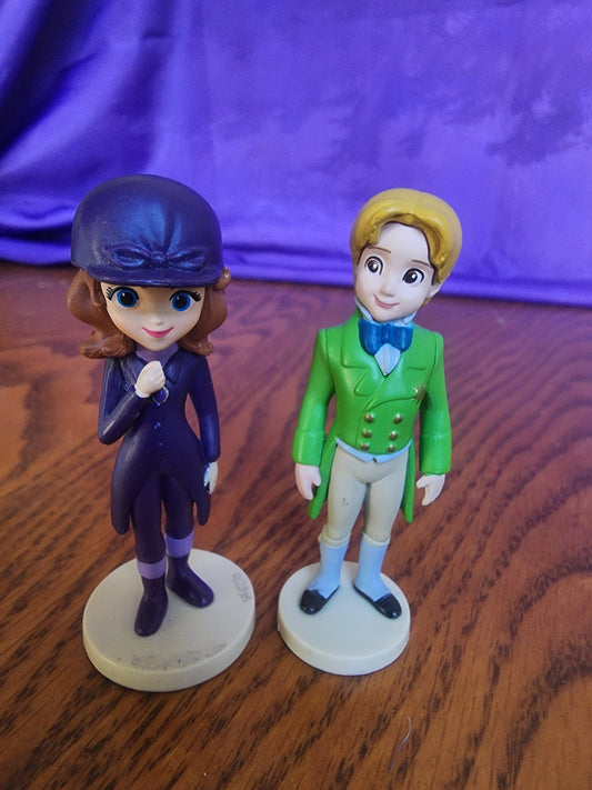 Disney Sofia in riding gear & The First Prince James 3" Tall PVC Figures Cake Topper