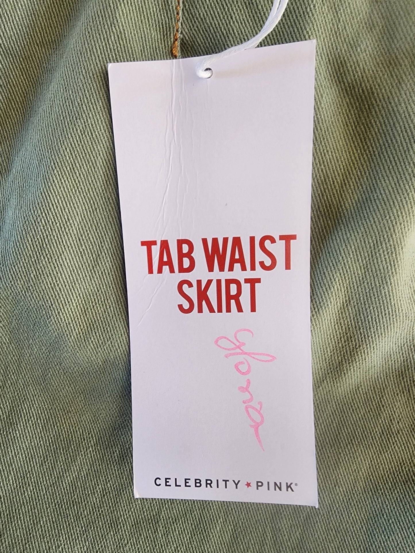 Women's New Green Denim Skirt 13/31 by Celebrity Pink 14.75" long waist 31"