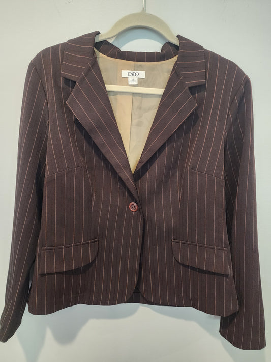 Women's Cato Brown Pinstripe Jacket size 14