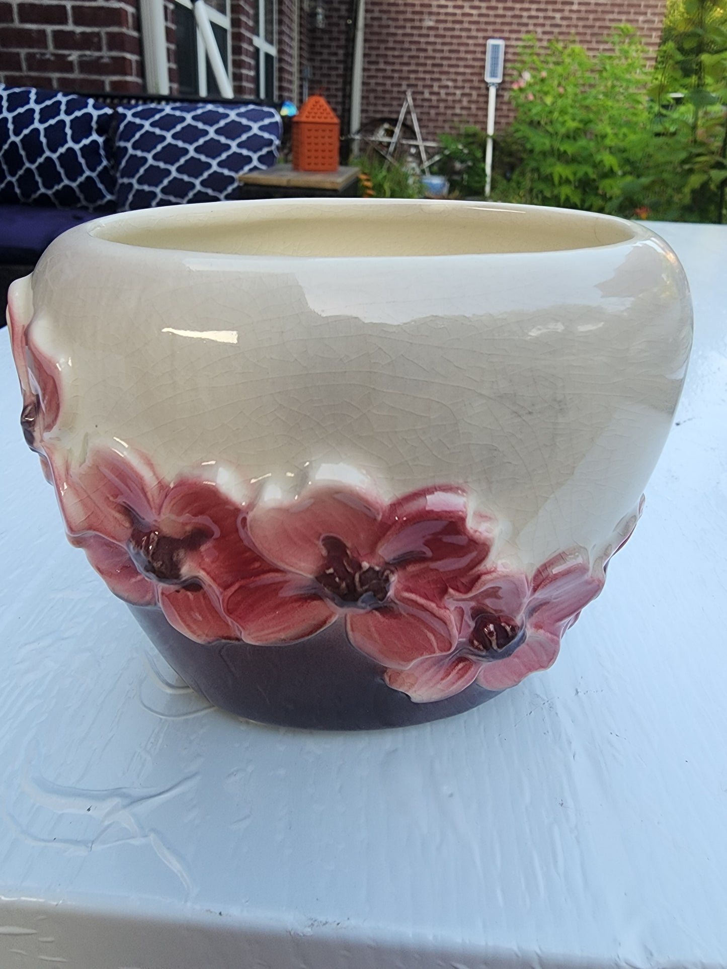 Vintage Royal Copley Dogwood Flower planter vase  1940s