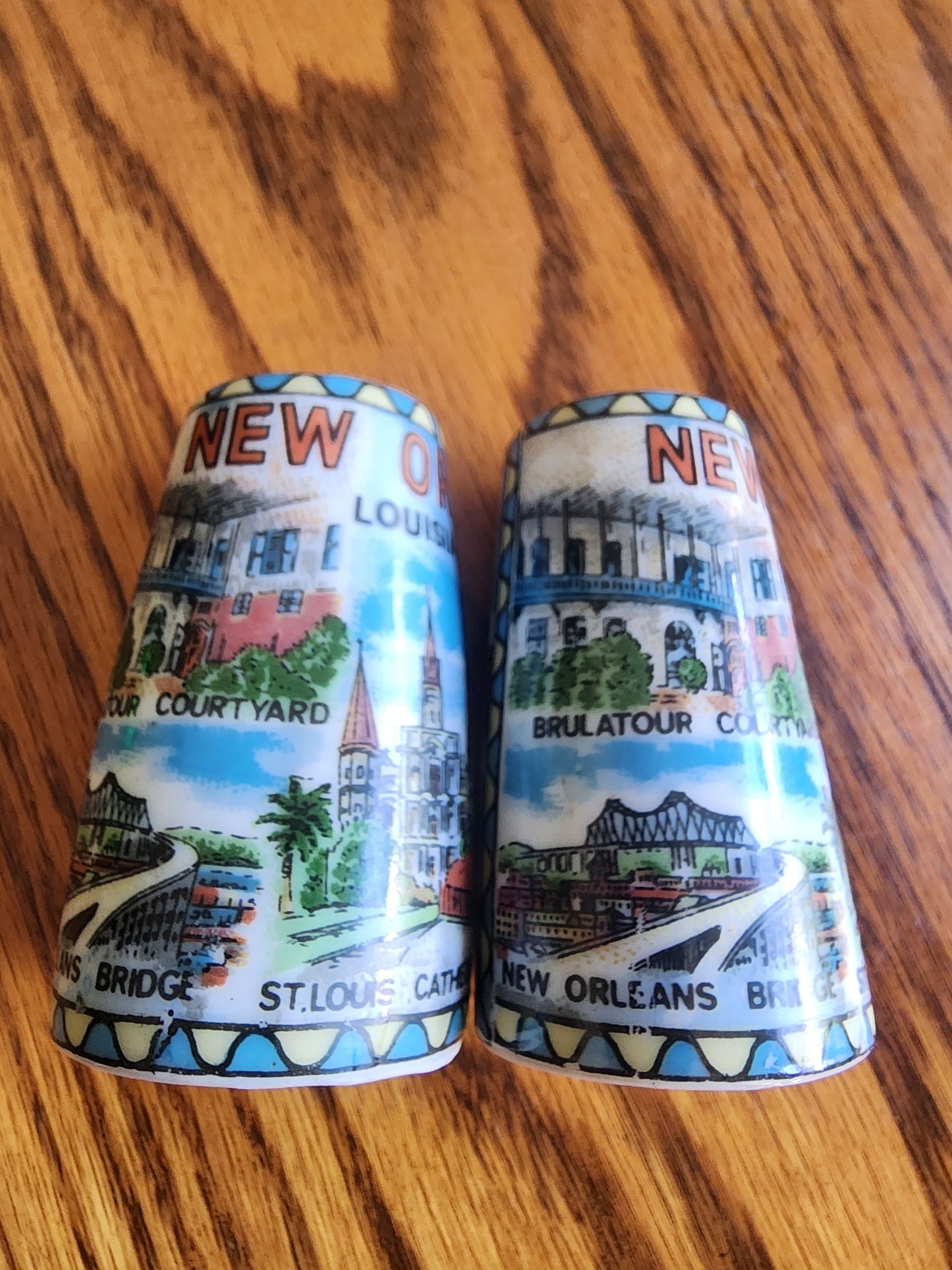Vintage New Orleans Souvenir Salt & Pepper Shakers - Mid-Century NOLA Landmarks