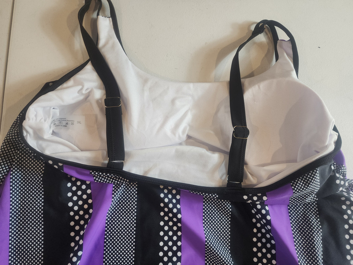 Women's Plus Size Swimsuit 18-20 Purple Black White