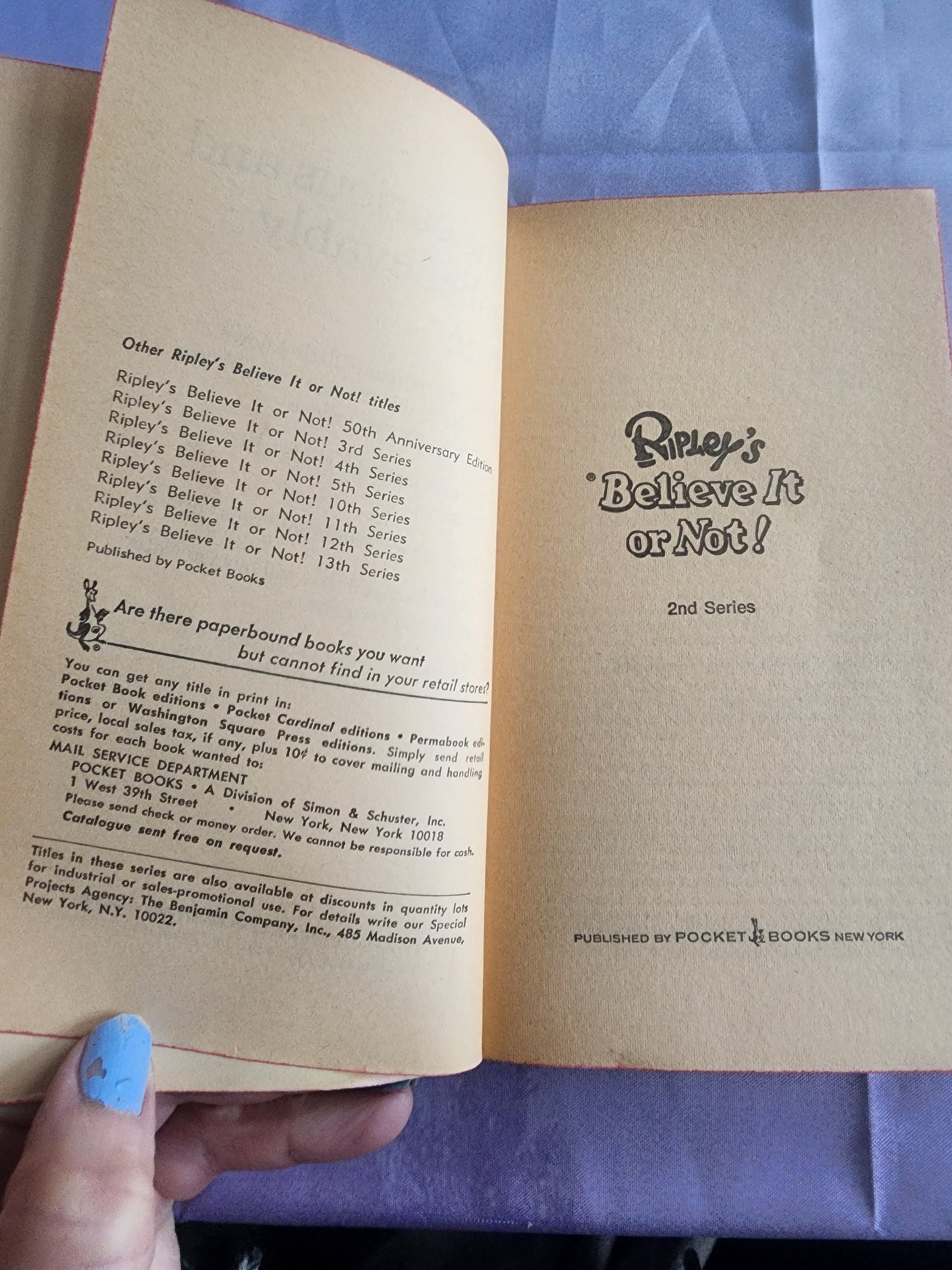 1968 RIPLEY'S BELIEVE IT Or NOT 2nd Series.  Pocket Paperback