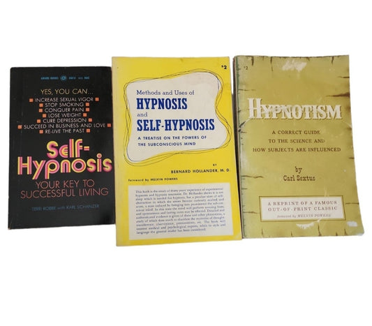 3 Vintage Hypnotism & Hypnosis books by Carl Sextus, Bernatd Hollander,, karl Sc