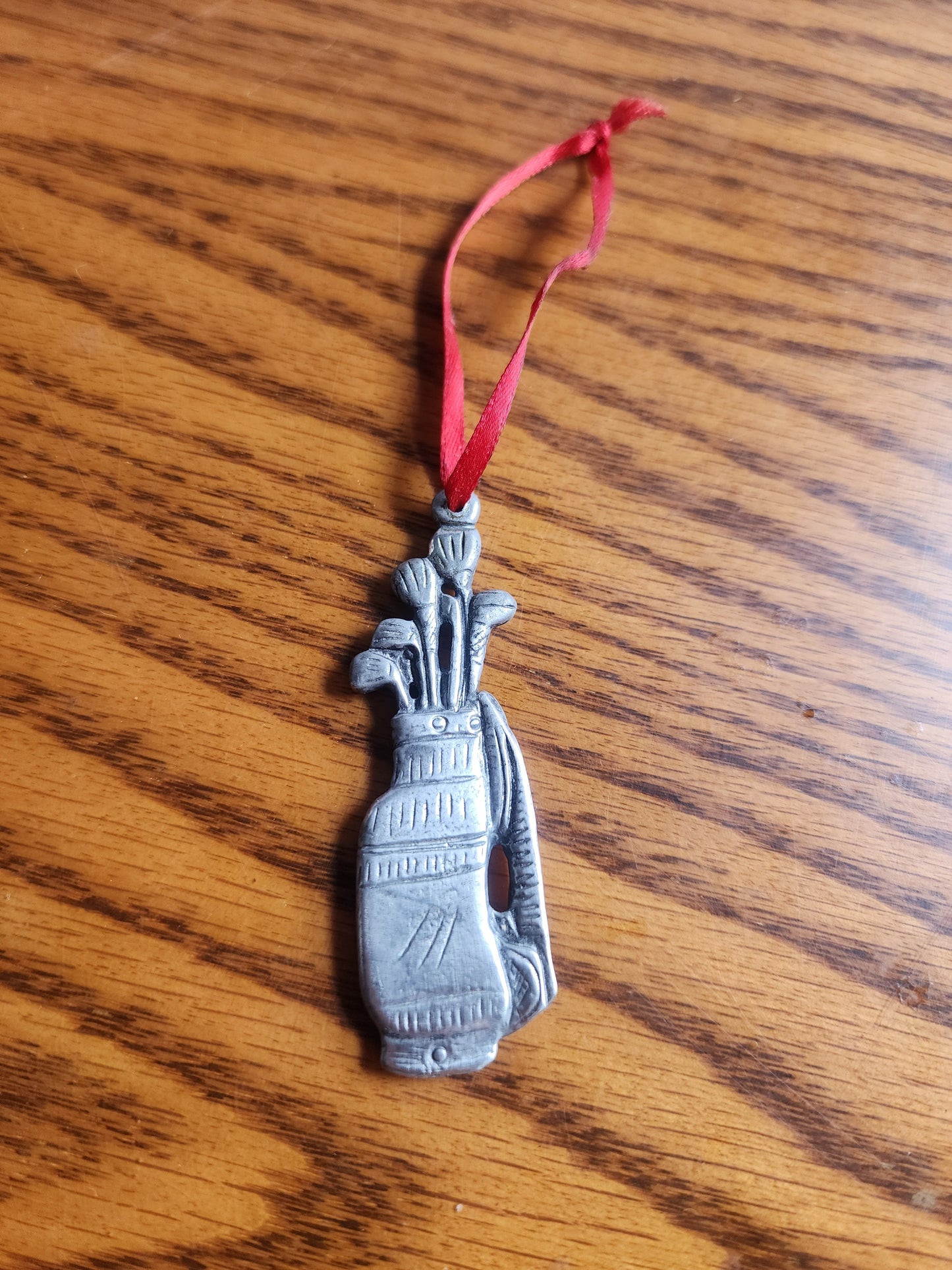 House of Morgan Pewter Golf Bag and Clubs Christmas Ornament