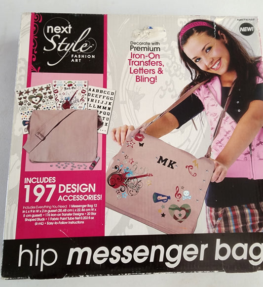 Next Style Fashion Art Hip Messenger Bag - Design Your Own New craft kit new open box
