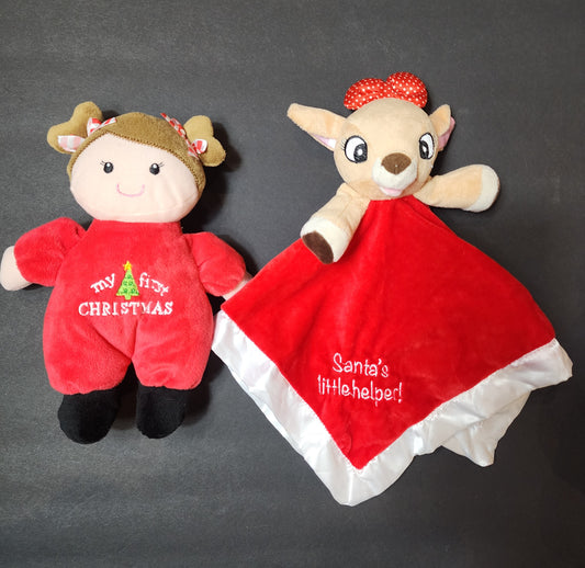 Rudolph Santas Little Helper Clarice Baby Security Blanket & Baby Starters Doll