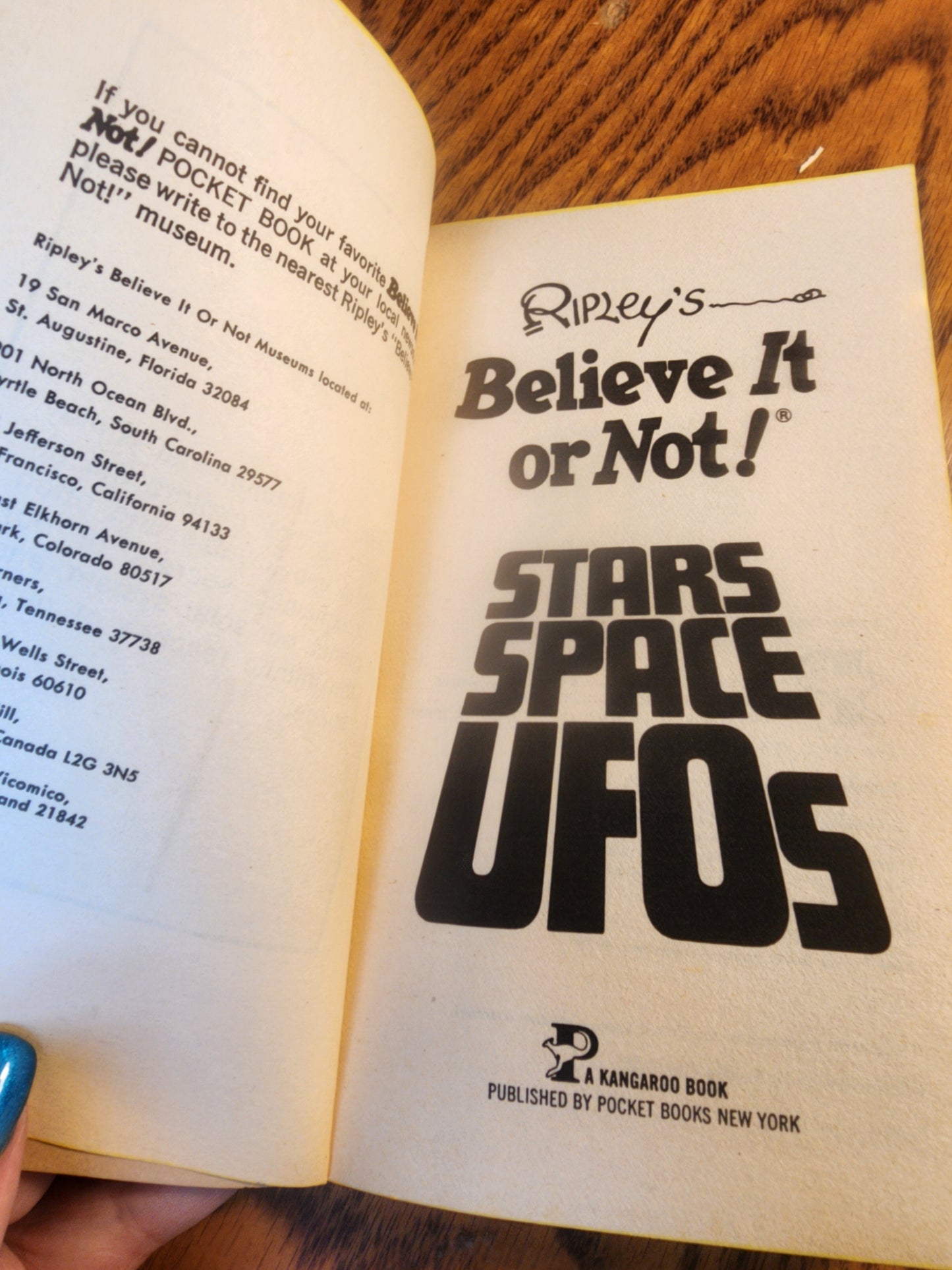 1978 Ripley’s Believe it or Not!  "Stars Space & UFOs” vintage pb book