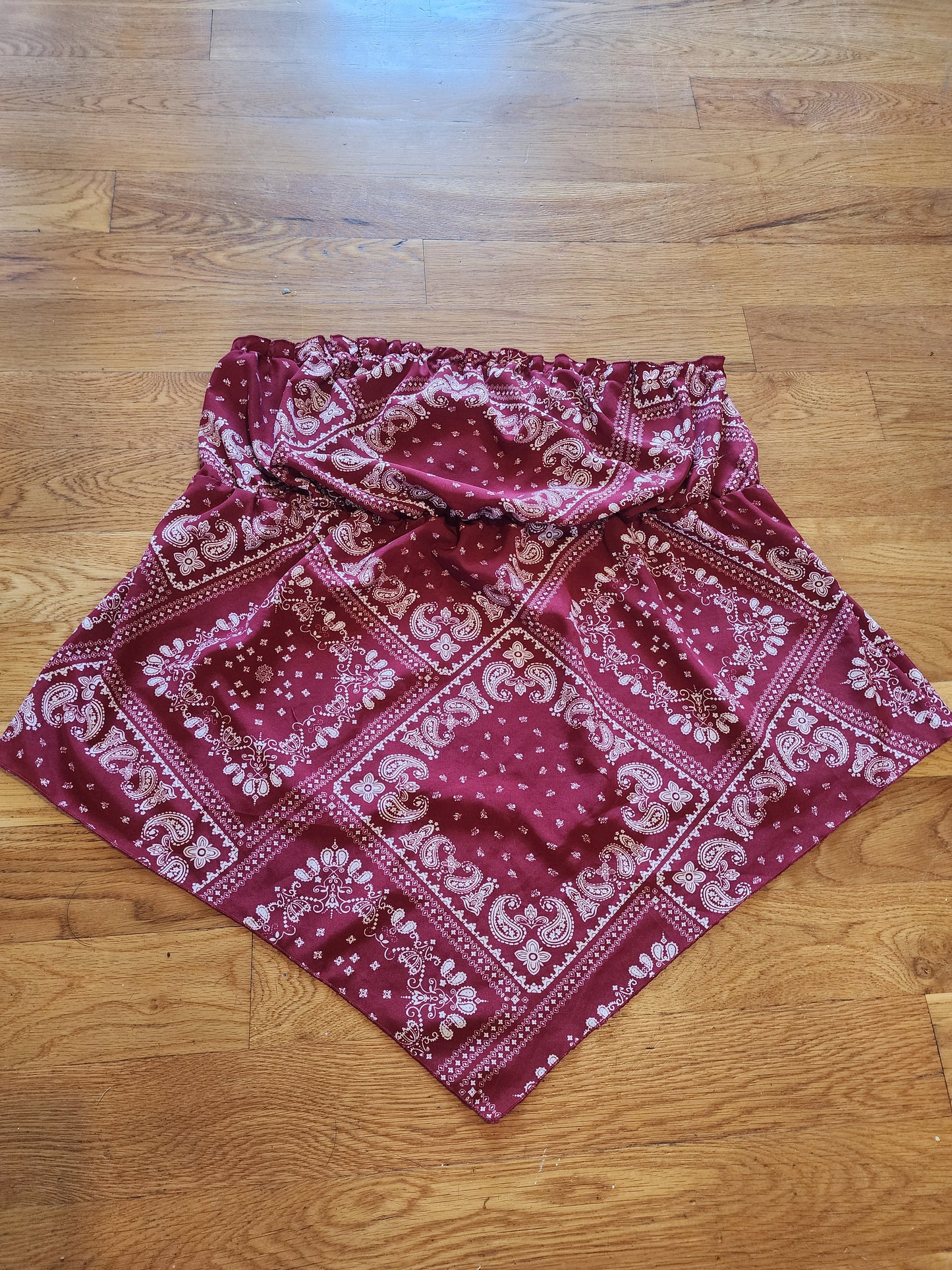 Women's Bandana Tube Top Red Size XXL