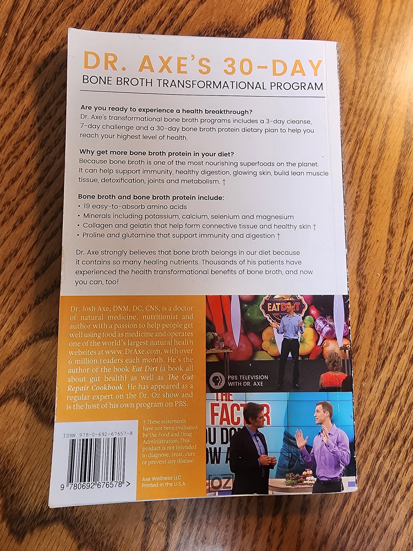 Bone Broth Breakthrough by Dr. Josh Axe | Gut Health Metabolism Weight Loss cook book