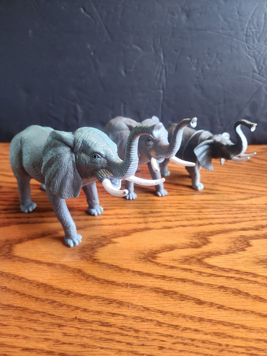Elephant Family, Set of 3, Very Educational, Realistic Figure, Lifelike, Replica, Toy, Kids, Gift