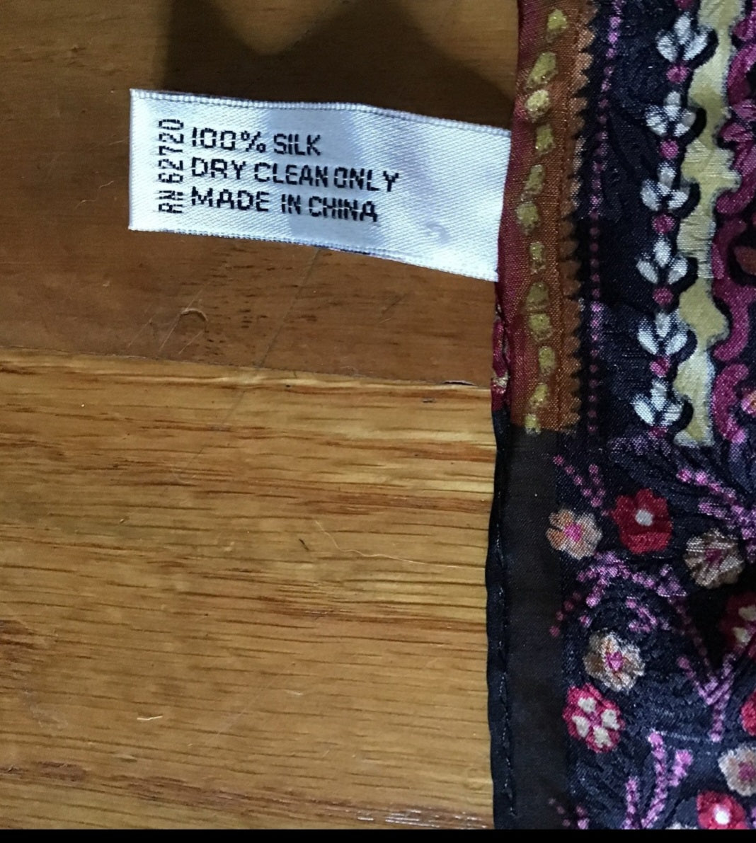 Fall silk scarf by Oscar de la Renta Floral & Leaves