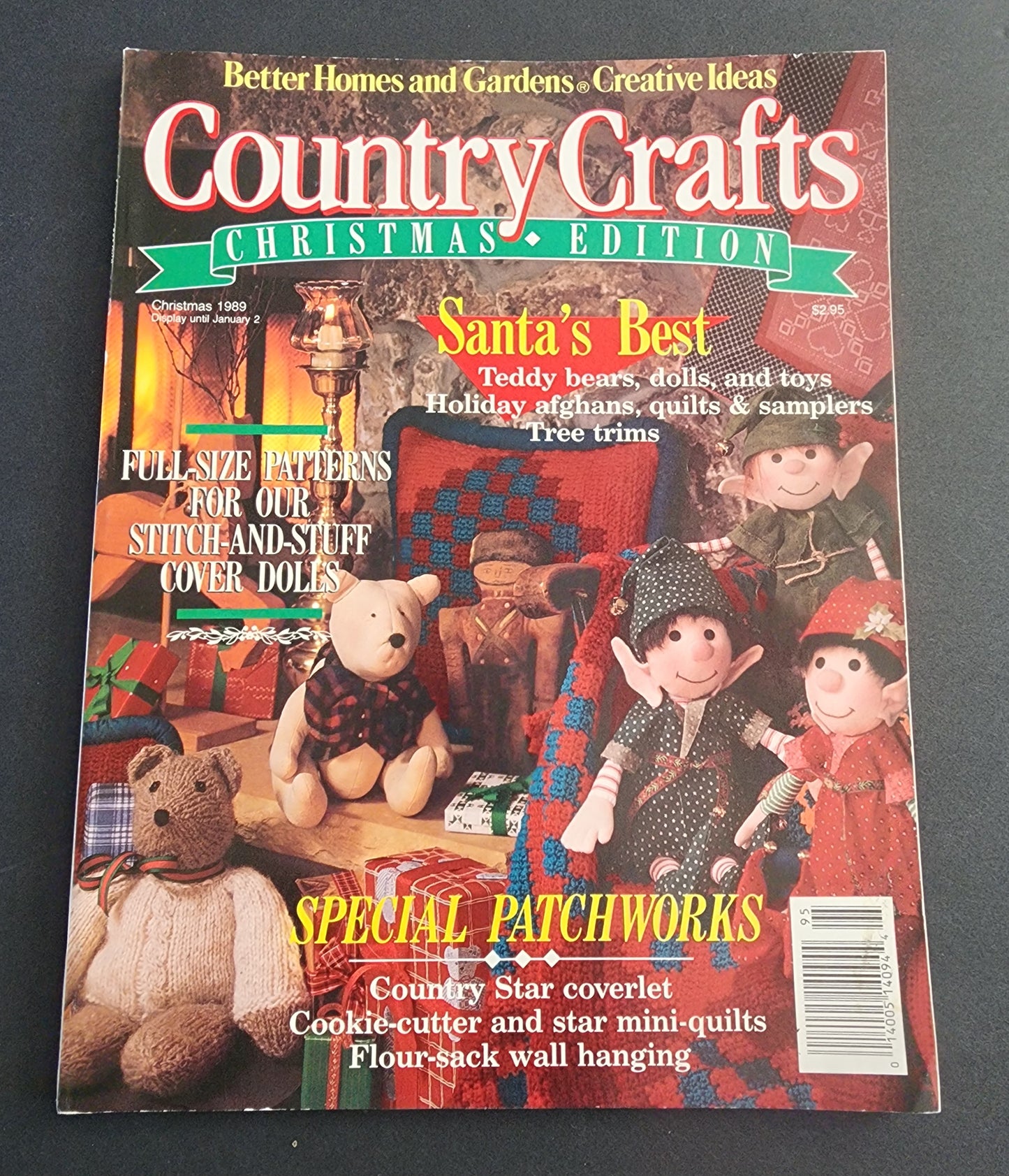 Vtg Better Home and Gardens Magazine 1989 Country Crafts Christmas Edition Santa's BEST