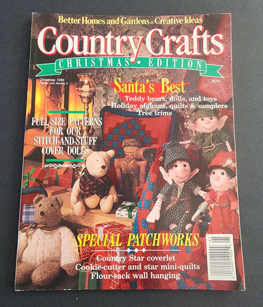 Vtg Better Home and Gardens Magazine 1989 Country Crafts Christmas Edition Santa's BEST