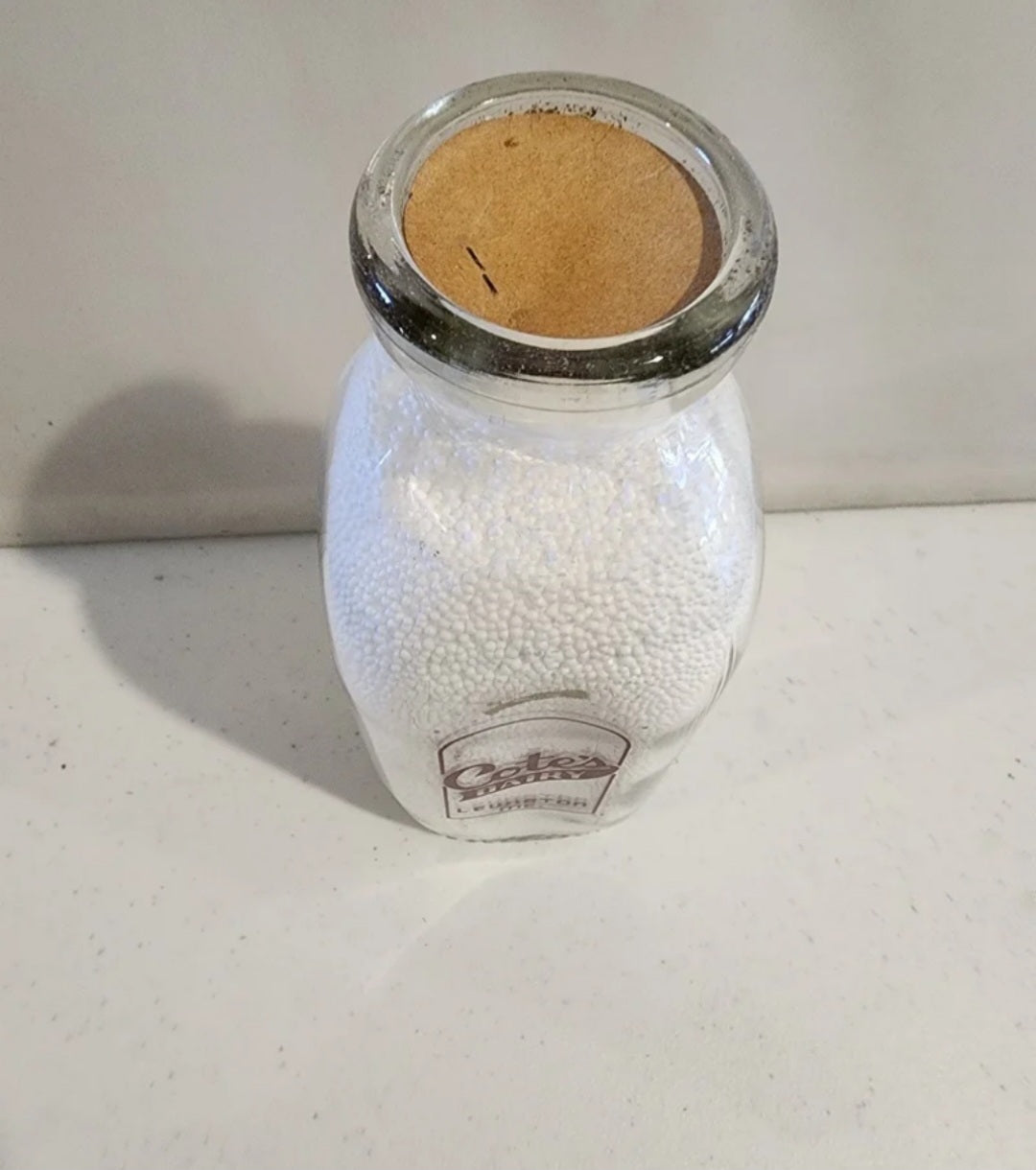 Vintage Cote's Dairy Milk Bottle Lewiston Maine  glass jug 8.75" tall